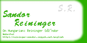 sandor reininger business card